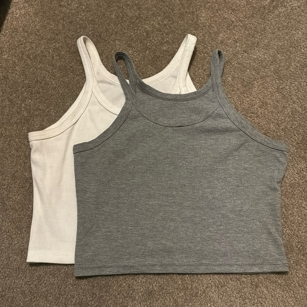 Two Casual Slightly Cropped Tank Tops